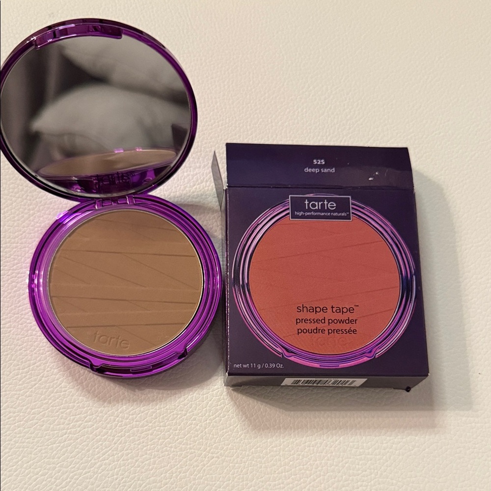 Tarte Shape Tape Pressed Powder - Deep Sand with Purple Compact